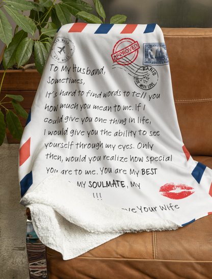 To My Husband Letter Blanket