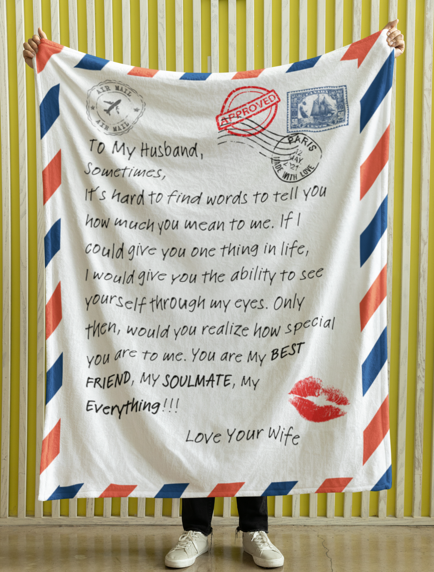 To My Husband Letter Blanket