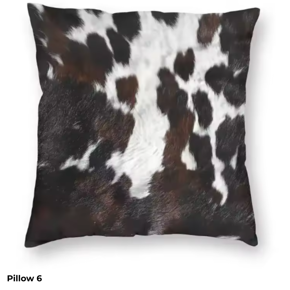 Rustic Faux Cowhide Pillow