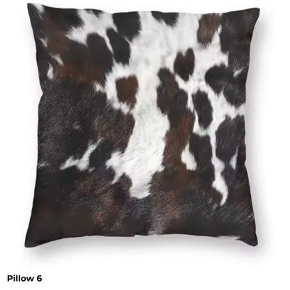 Rustic Faux Cowhide Pillow