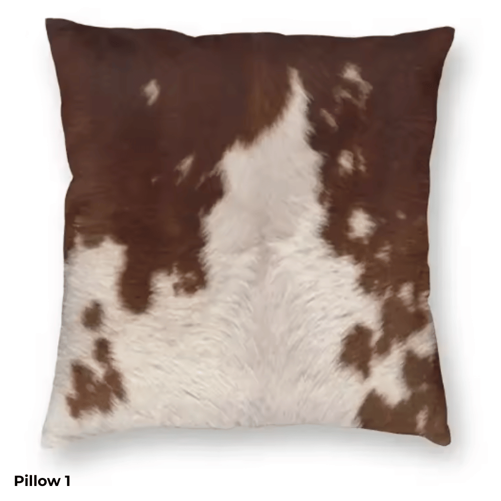 Rustic Faux Cowhide Pillow