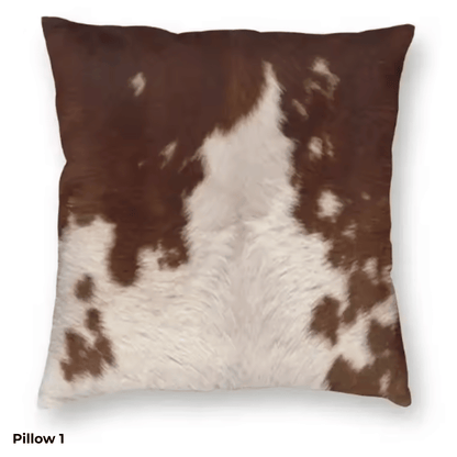 Rustic Faux Cowhide Pillow