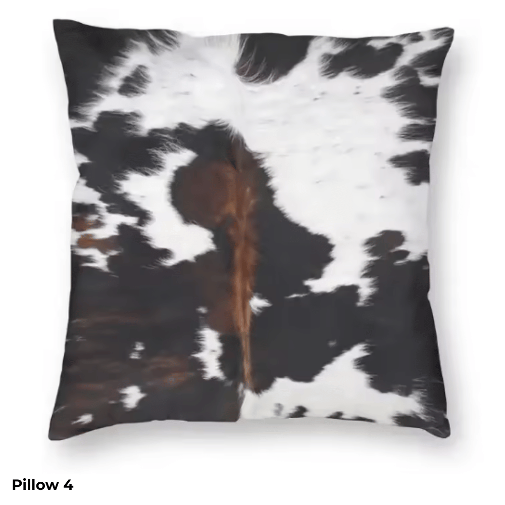Rustic Faux Cowhide Pillow