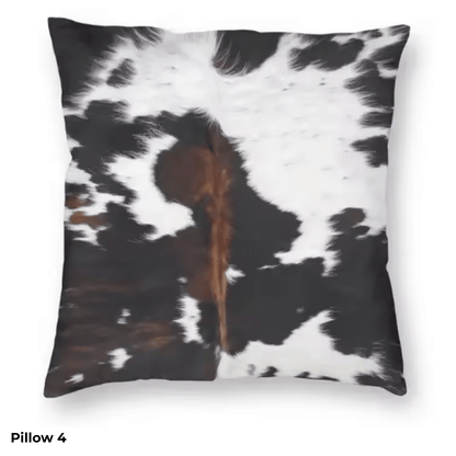 Rustic Faux Cowhide Pillow