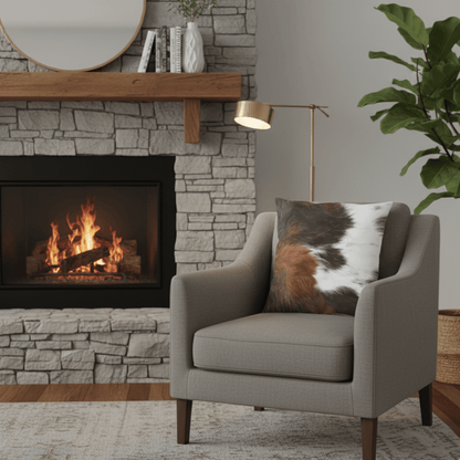 Rustic Faux Cowhide Pillow