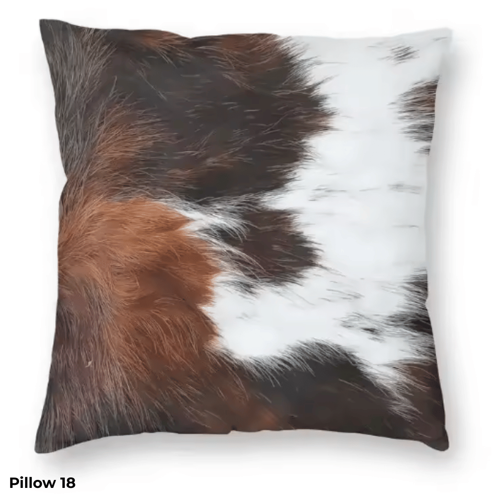 Rustic Faux Cowhide Pillow