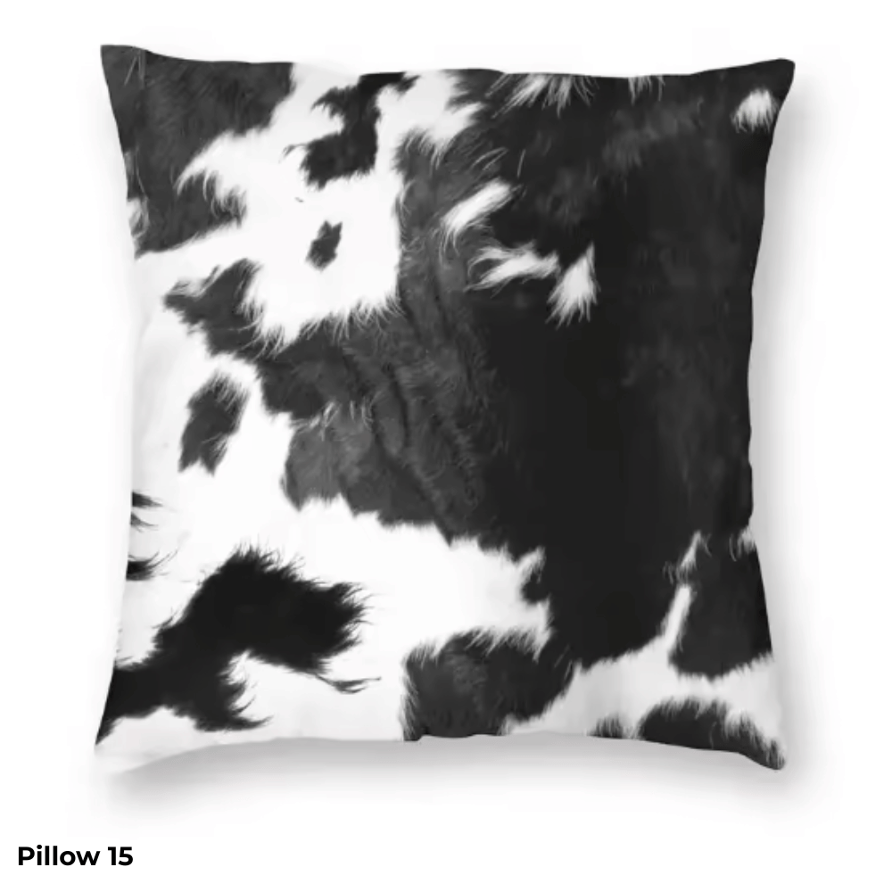 Rustic Faux Cowhide Pillow