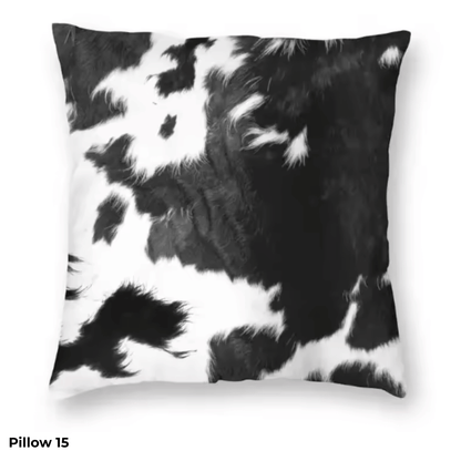 Rustic Faux Cowhide Pillow