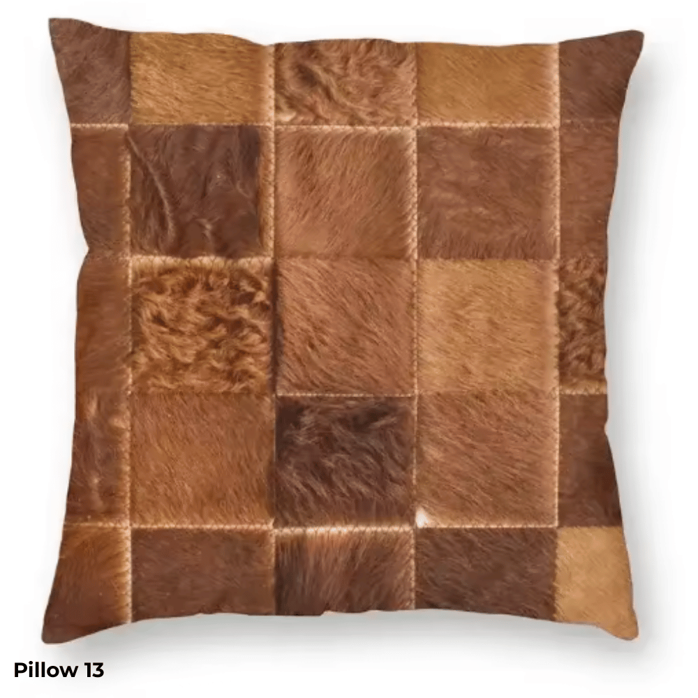 Rustic Faux Cowhide Pillow