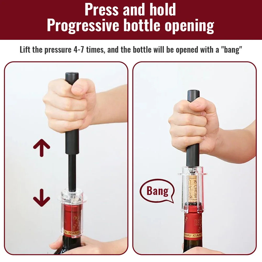 Air Pump Vacuum Wine Bottle Opener Kit