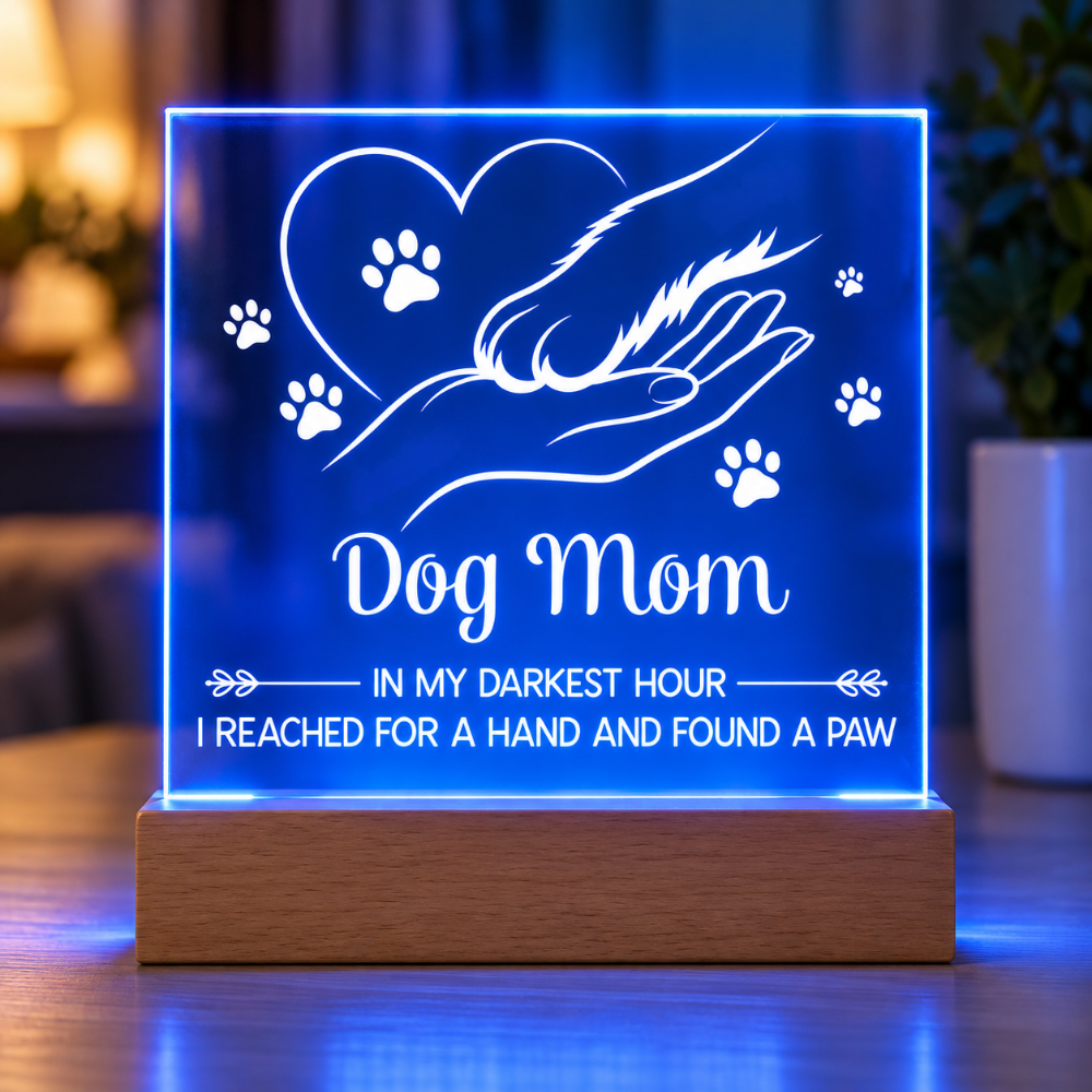 Keepsake Acrylic with Paw Print Name Necklace