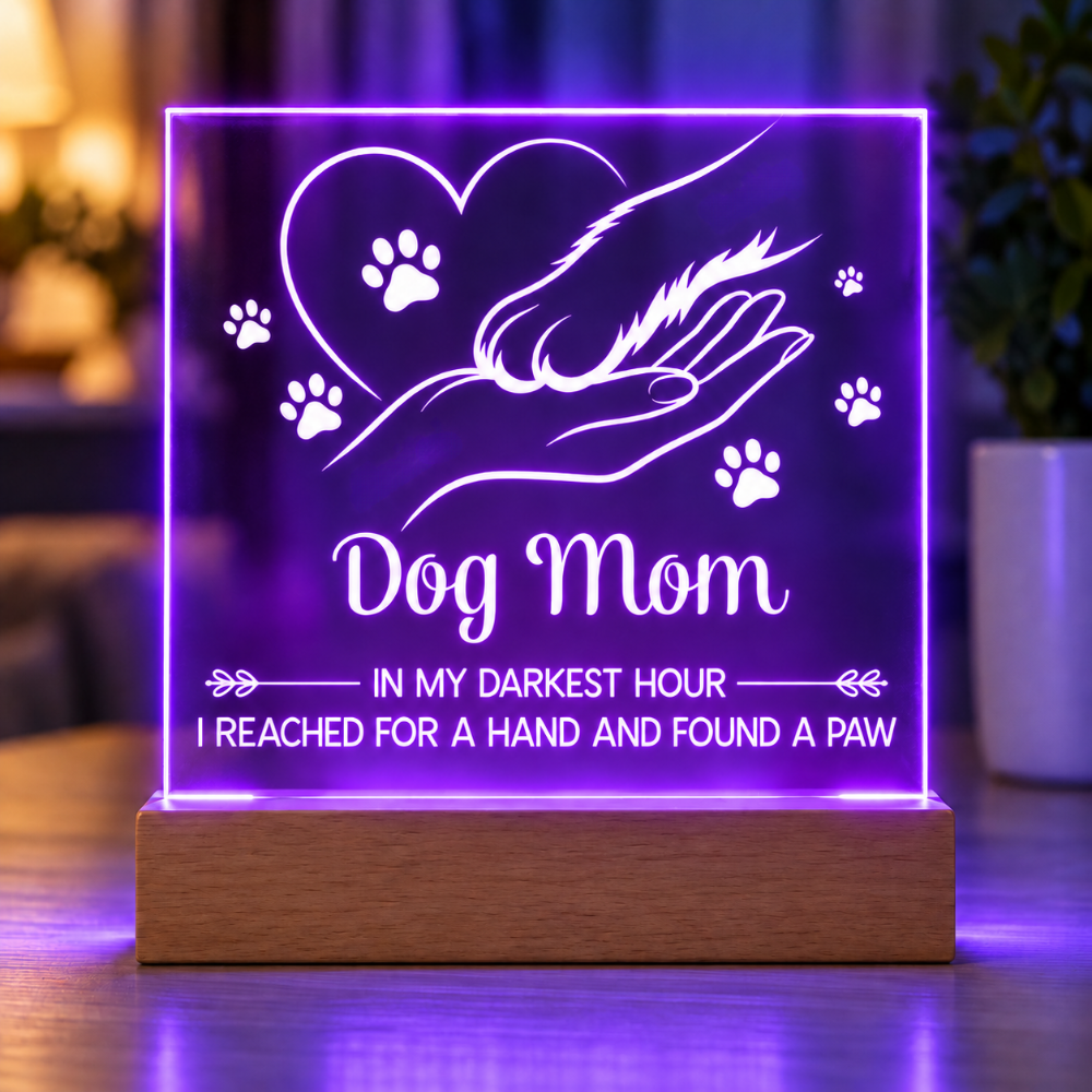 Keepsake Acrylic with Paw Print Name Necklace
