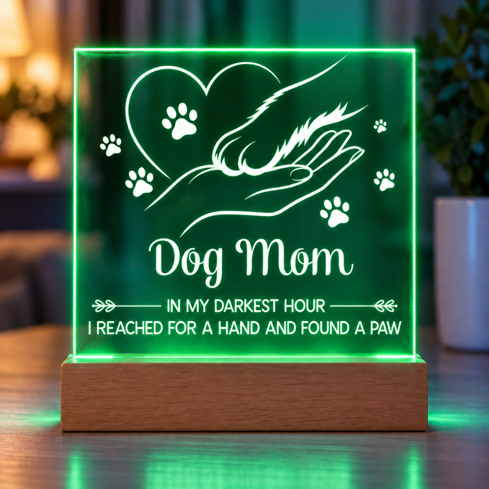 Keepsake Acrylic with Paw Print Name Necklace