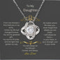 To My Daughter – Forever Love Knot Necklace in Rose Gift Box
