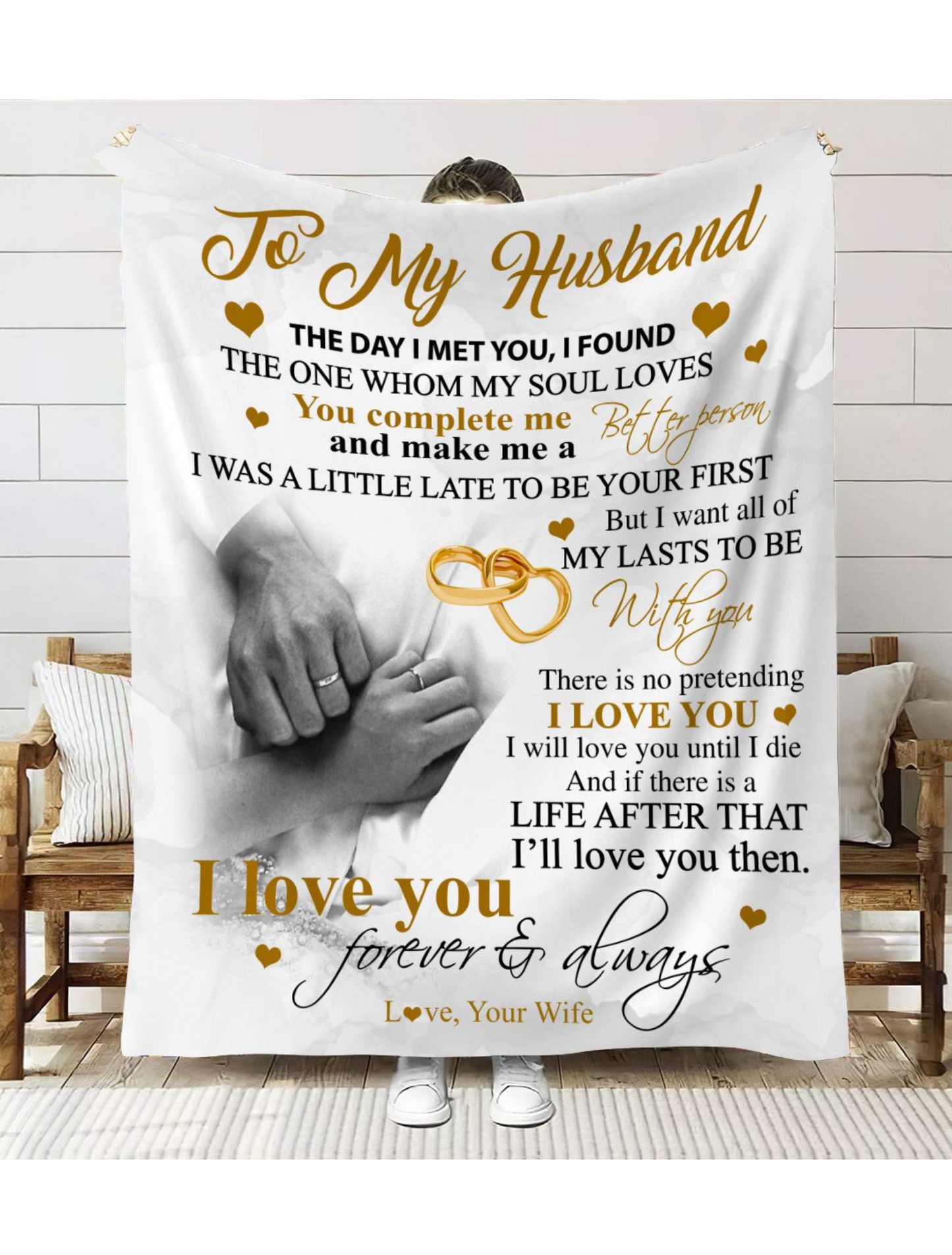 To My Husband White Blanket