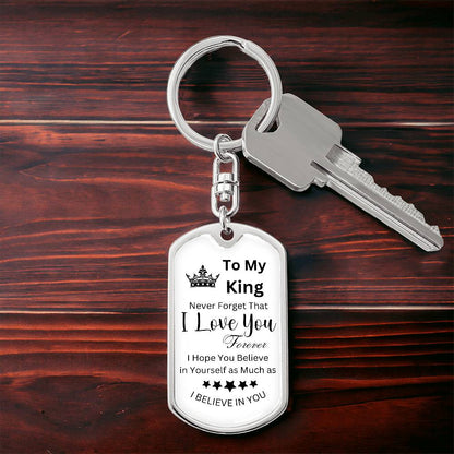 To My King Tag Keychain
