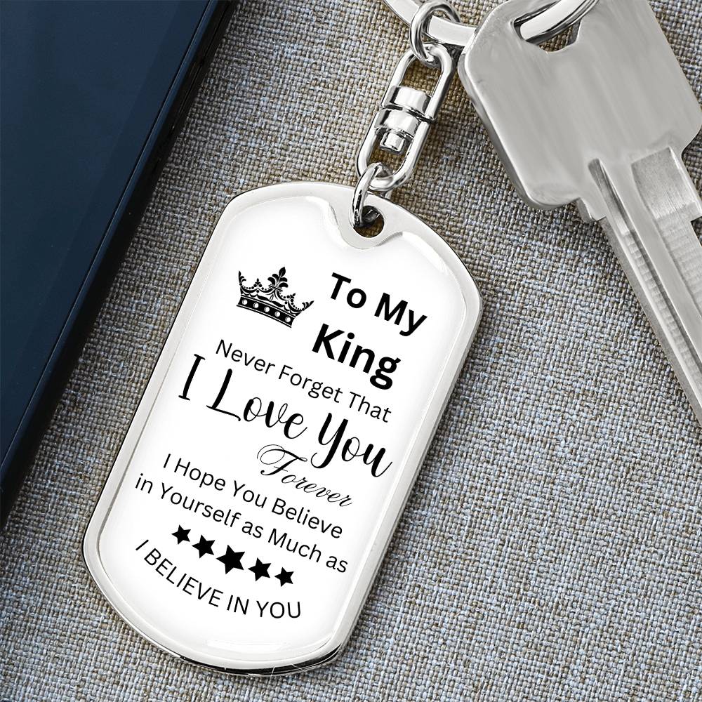 To My King Tag Keychain