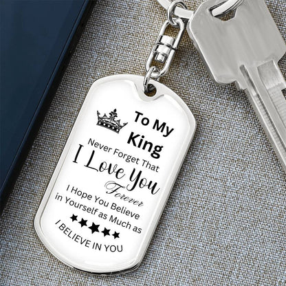 To My King Tag Keychain