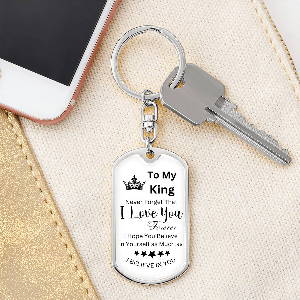 To My King Tag Keychain