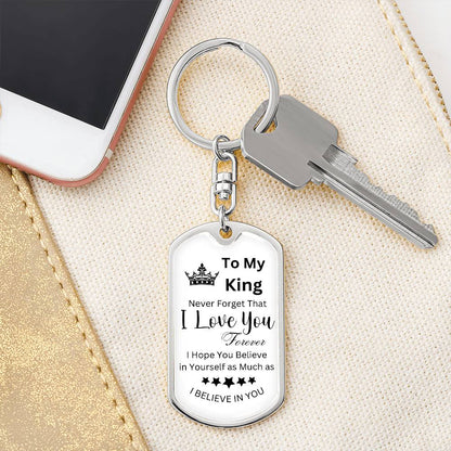 To My King Tag Keychain