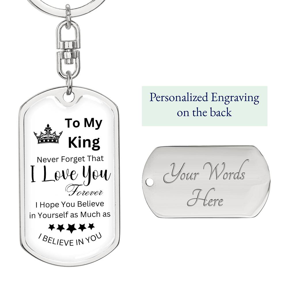 To My King Tag Keychain