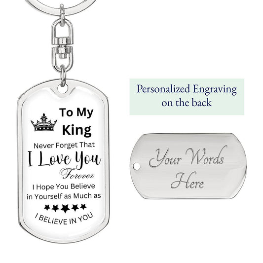 To My King Tag Keychain