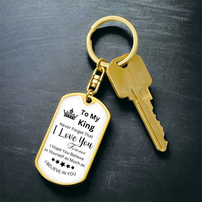 To My King Tag Keychain