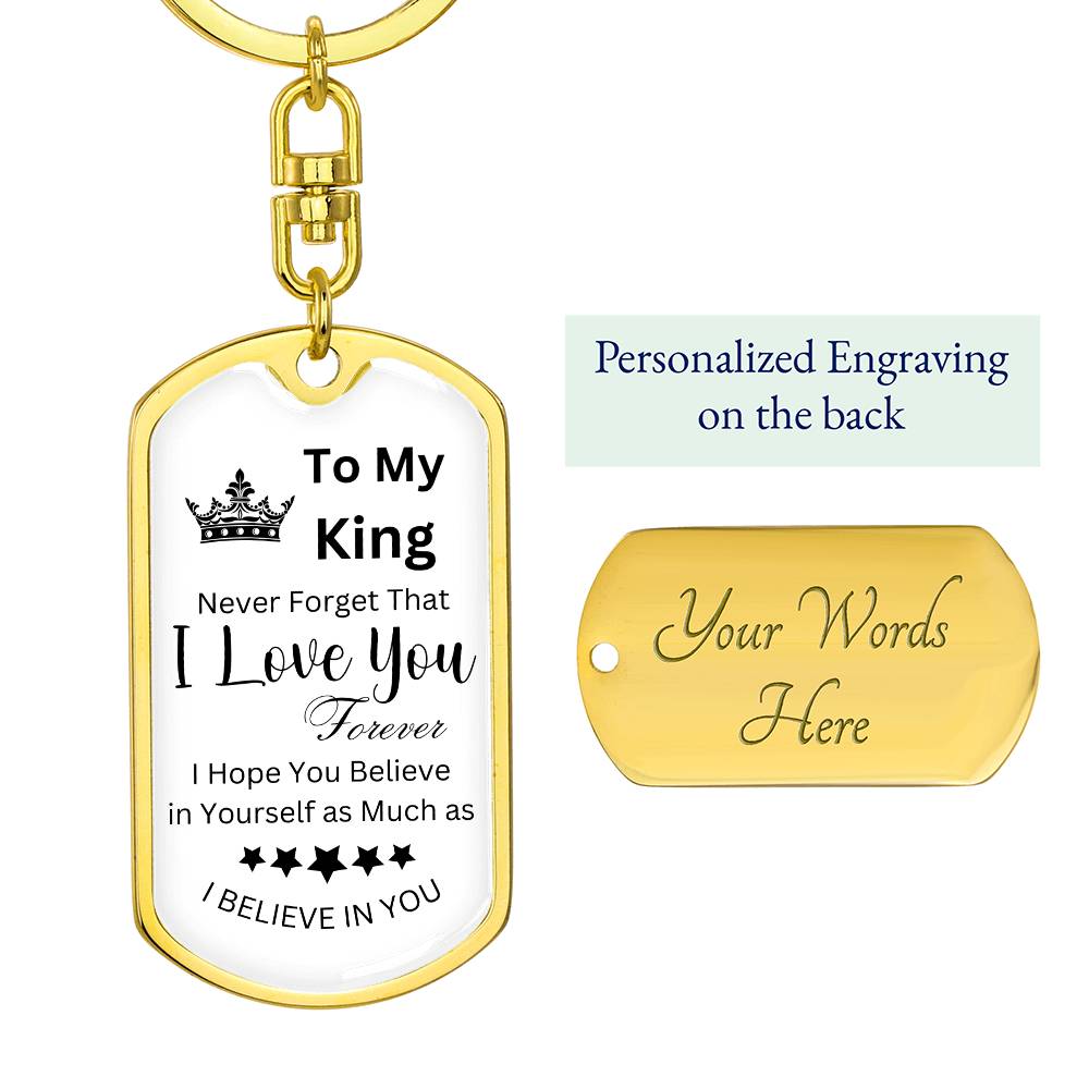 To My King Tag Keychain