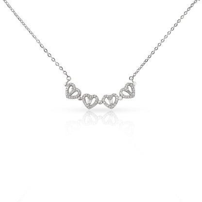 Granddaughter Necklace Magnetic Hearts Lucky Clover Braver Stronger Smarter Black