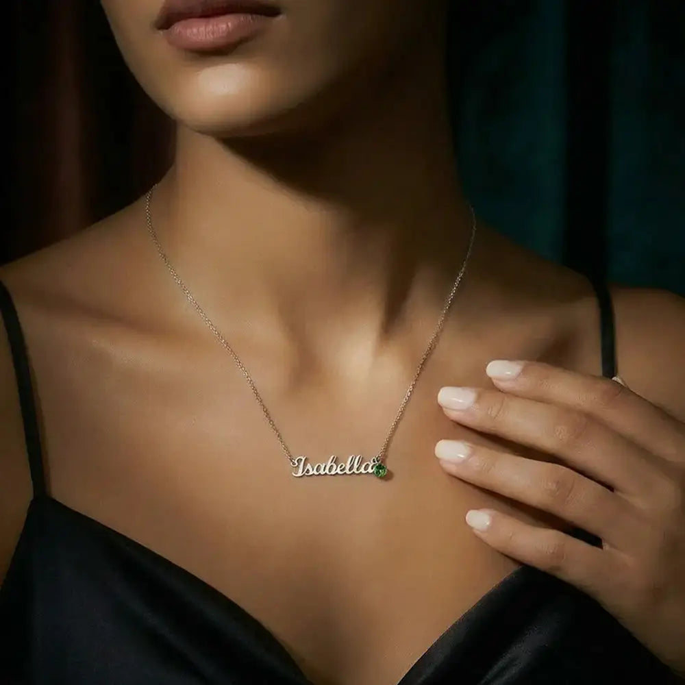 Personalized Name Necklace With Birthstone Daughter From Mom