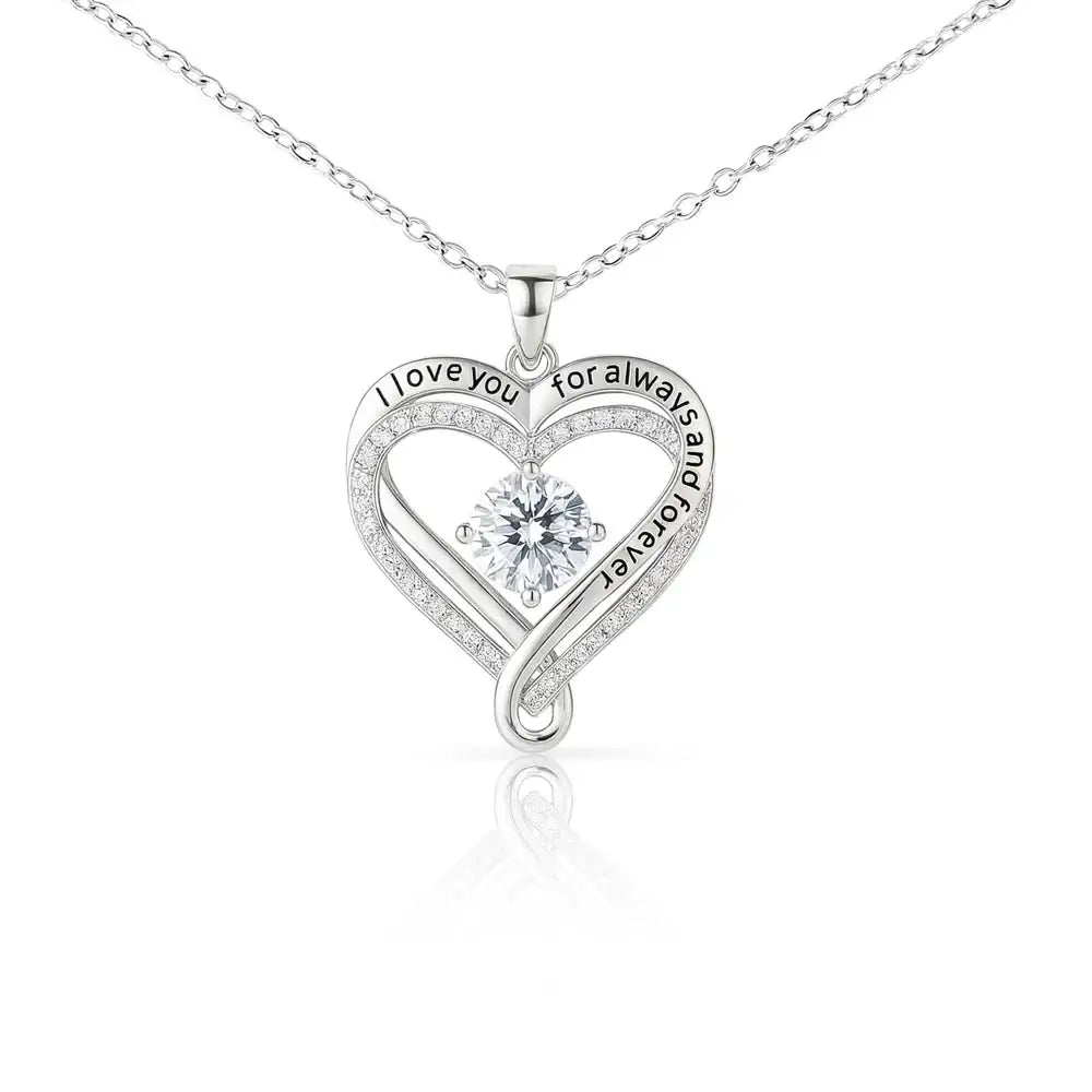 Congratulations from Mom and Dad Always and forever Heart Necklace
