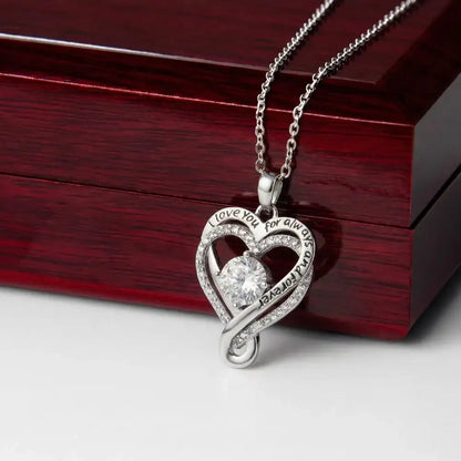 Graduate from Mom and Dad Always and forever Heart Necklace