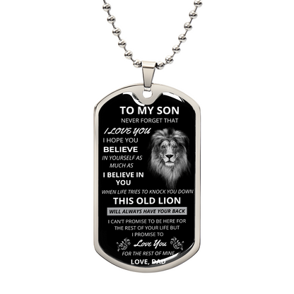 Son From Dad- Old Lion Dog Tag