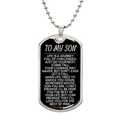 SON LIFE IS A JOURNEY DOG TAG