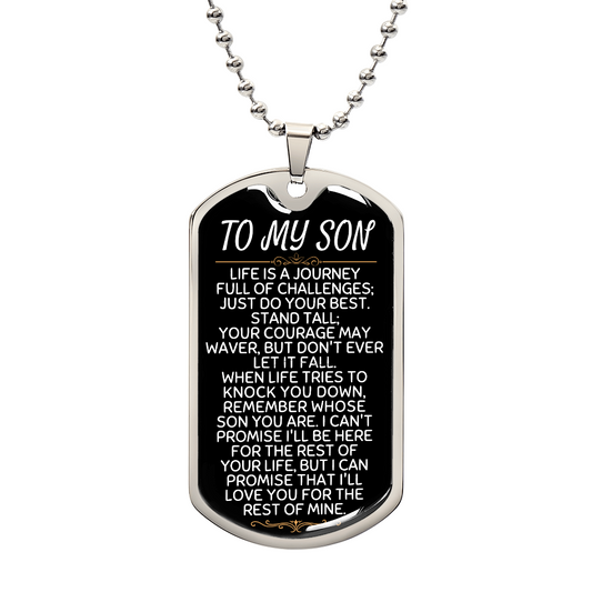 SON LIFE IS A JOURNEY DOG TAG