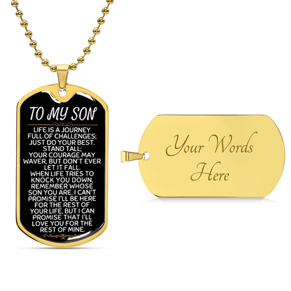 SON LIFE IS A JOURNEY DOG TAG