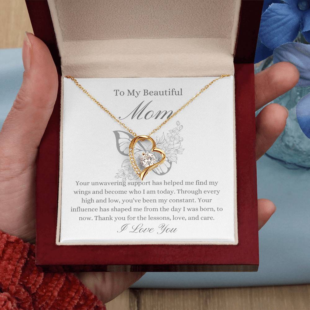 To My Beautiful Mother - Butterfly Forever Love Necklace