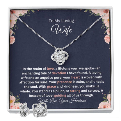 To My Loving Wife- Love Knot Necklace