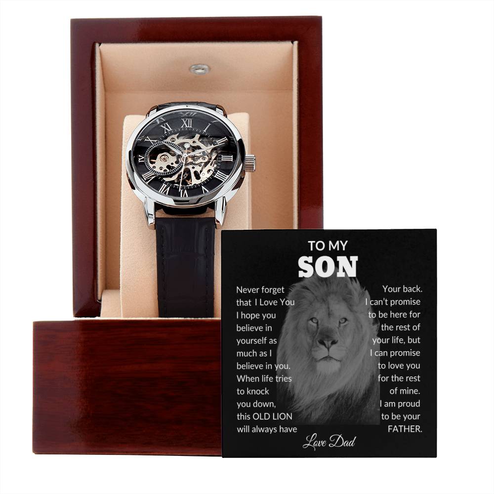 To My Son | Lion | Openwork Watch