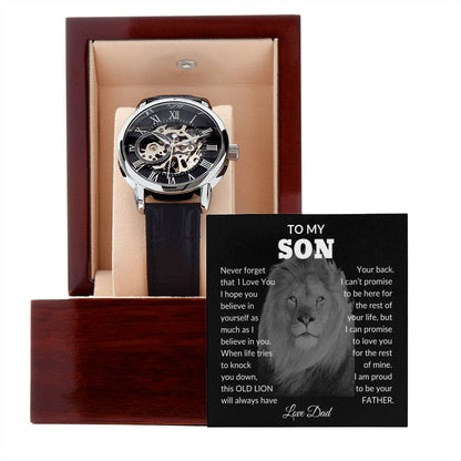 To My Son | Lion | Openwork Watch