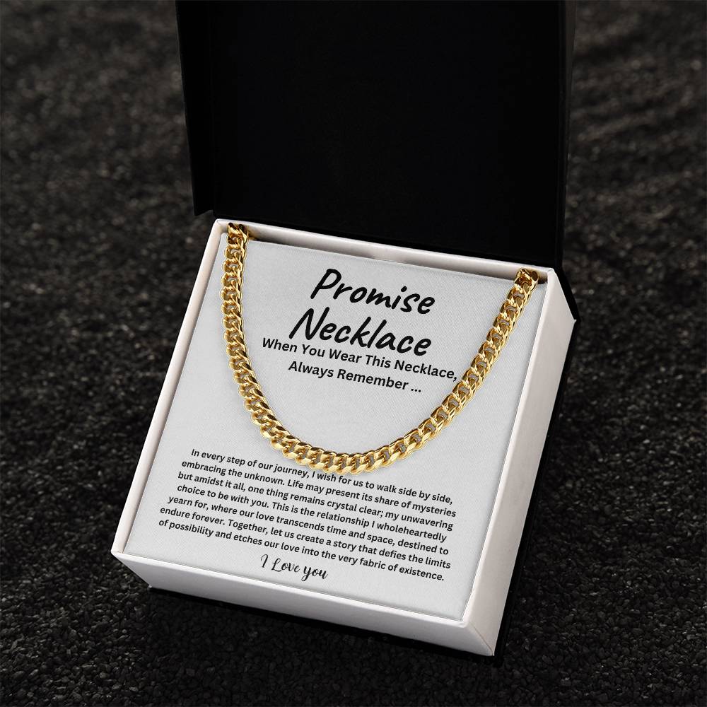 Promise Necklace Cuban Chain