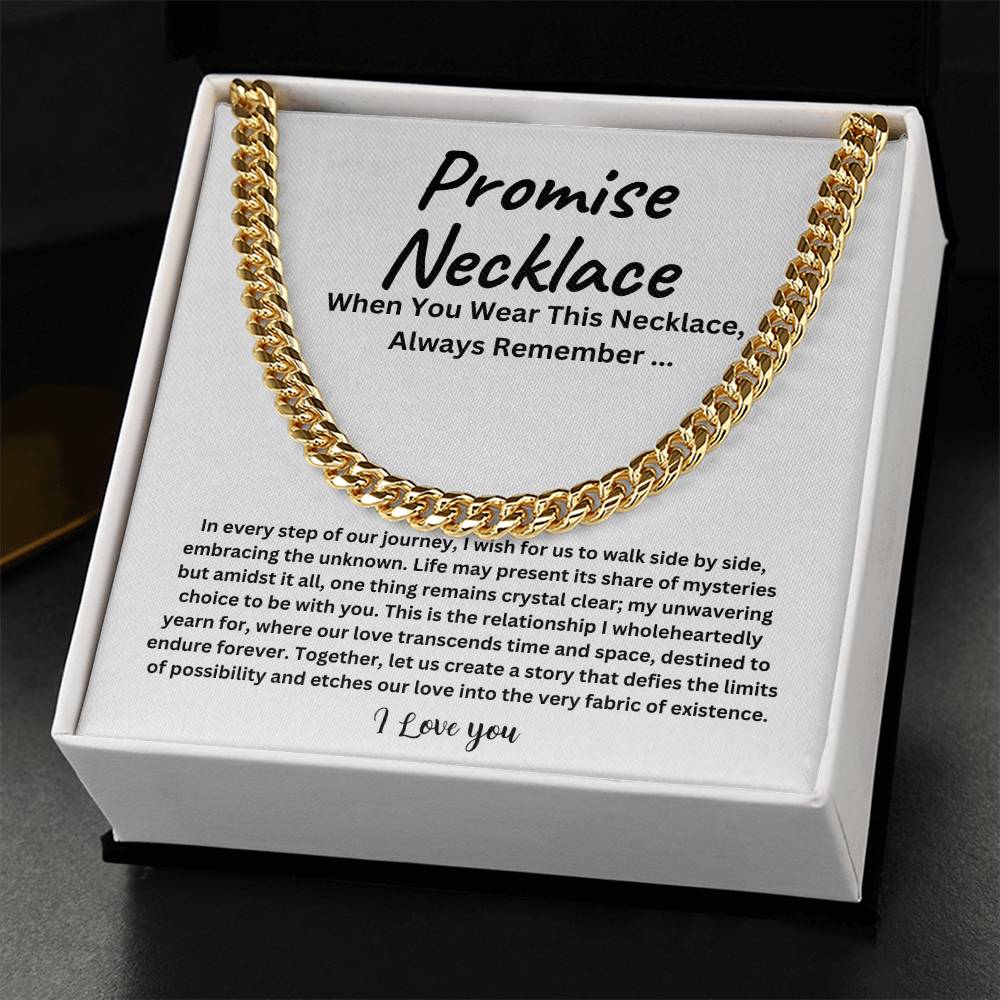 Promise Necklace Cuban Chain