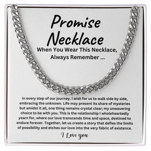 Promise Necklace Cuban Chain