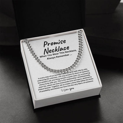 Promise Necklace Cuban Chain