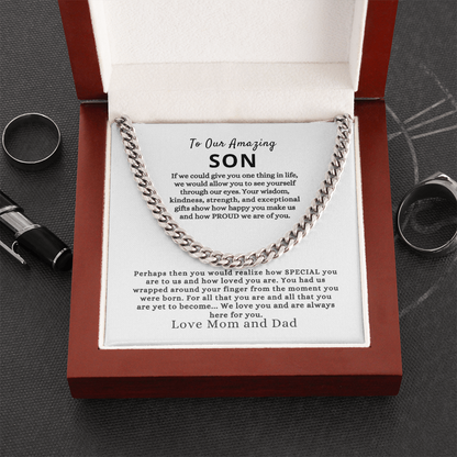 To Our Amazing Son- Cuban Link Chain