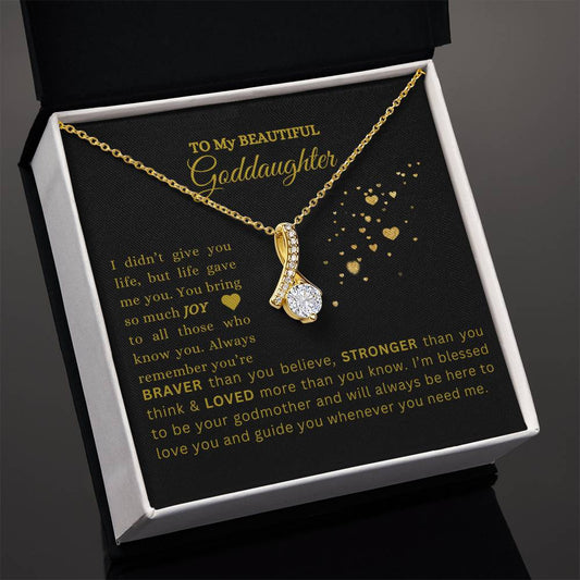 TO MY BEAUTIFUL GODDAUGHTER | Alluring Beauty Necklace | Gold Option