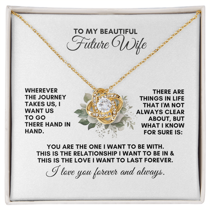 Future Wife Gift: Sentimental Love Knot Journey Necklace for Fiancée