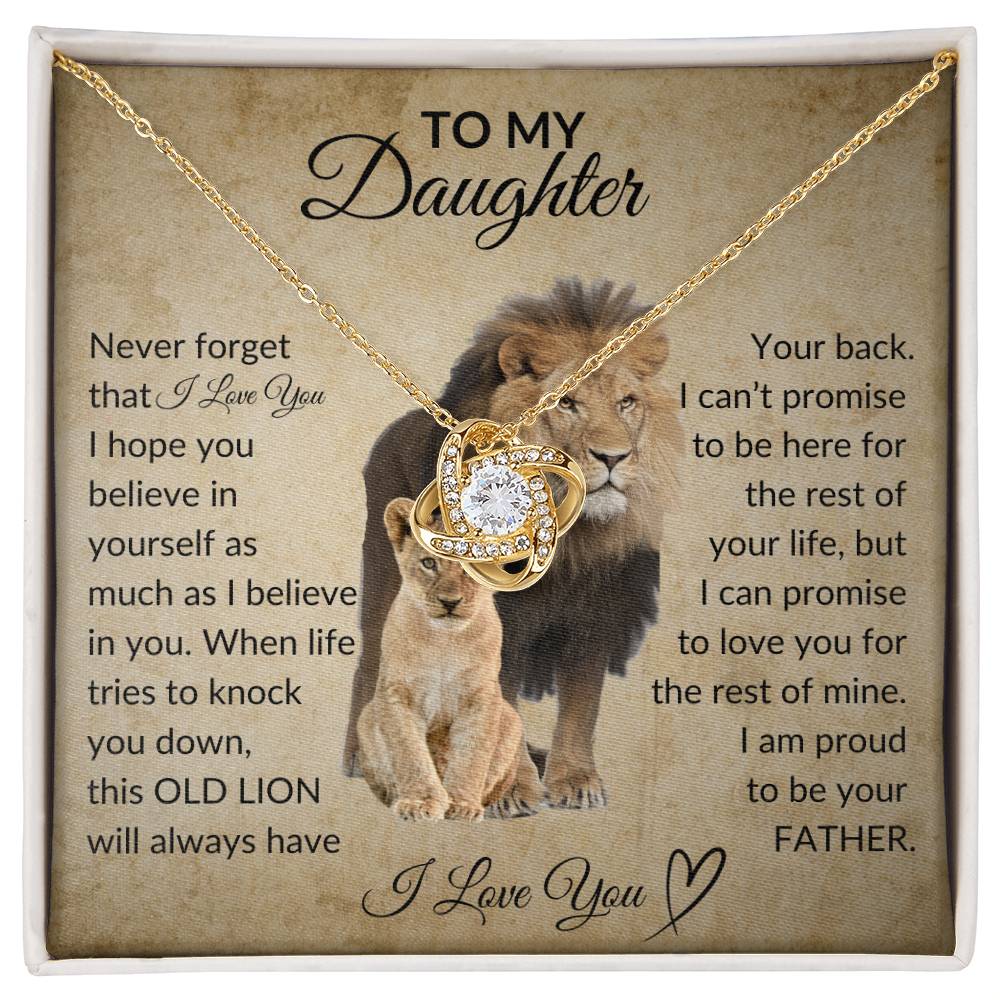 To My Daughter | Old Lion | Love knot necklace