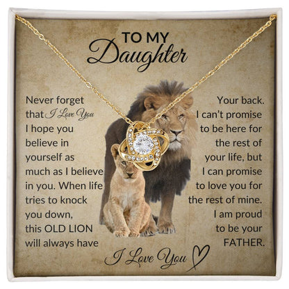 To My Daughter | Old Lion | Love knot necklace