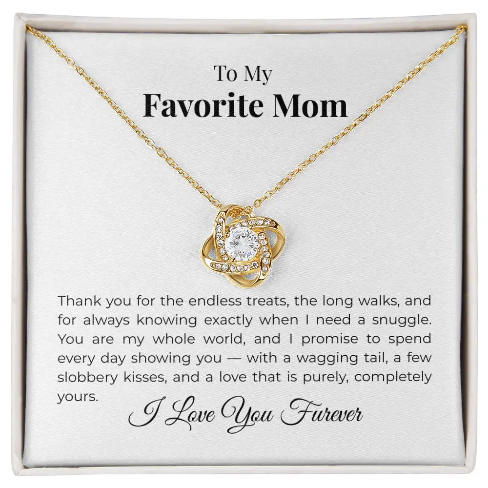 Favorite Dog Mom Love Knot Necklace Long Walks